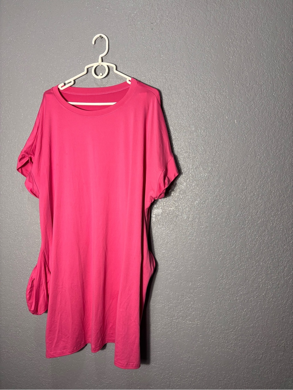 SHEIN Hot Pink Short Sleeve Relaxed Crewneck Tee